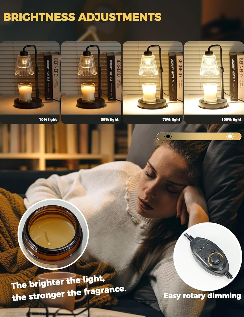 Candle Warmer Lamp with Timer – Wax Melt Warmer for Jar Candles with 2 Bulbs